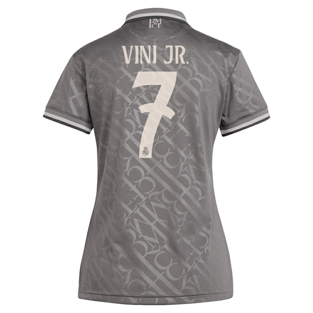 Vini Jr. Real Madrid Originals Women's 2024/25 Third Replica Player Jersey - Adidas Charcoal