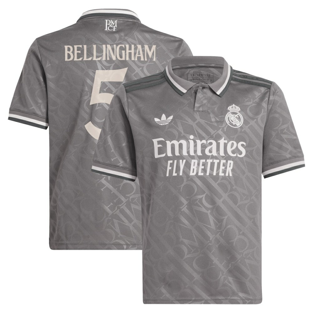 Jude Bellingham Real Madrid Originals Youth 2024/25 Third Replica Player Jersey - Adidas Charcoal