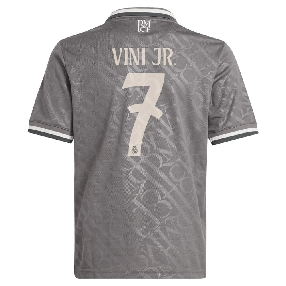 Vini Jr. Real Madrid Originals Youth 2024/25 Third Replica Player Jersey - Adidas Charcoal
