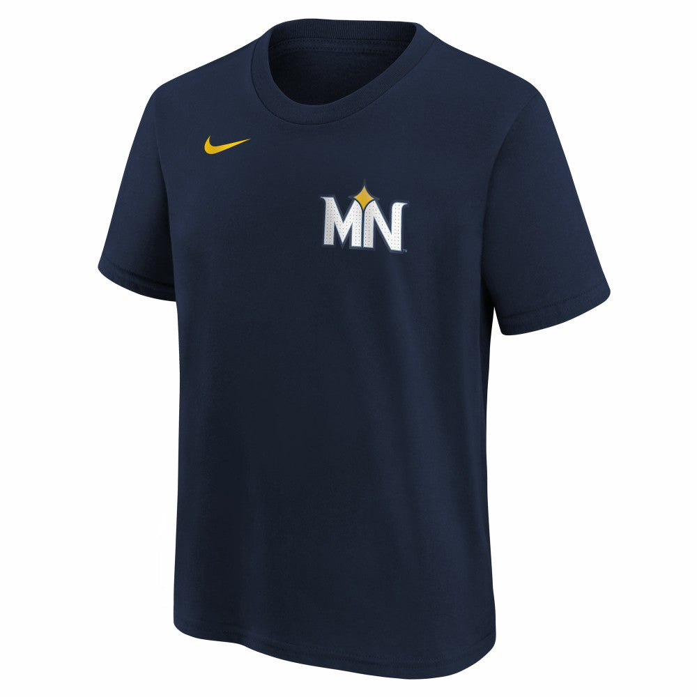 MLB Royce Lewis Minnesota Twins Nike Youth Fuse City Connect Name & Number T-Shirt