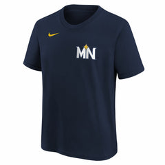 MLB Royce Lewis Minnesota Twins Nike Youth Fuse City Connect Name & Number T-Shirt