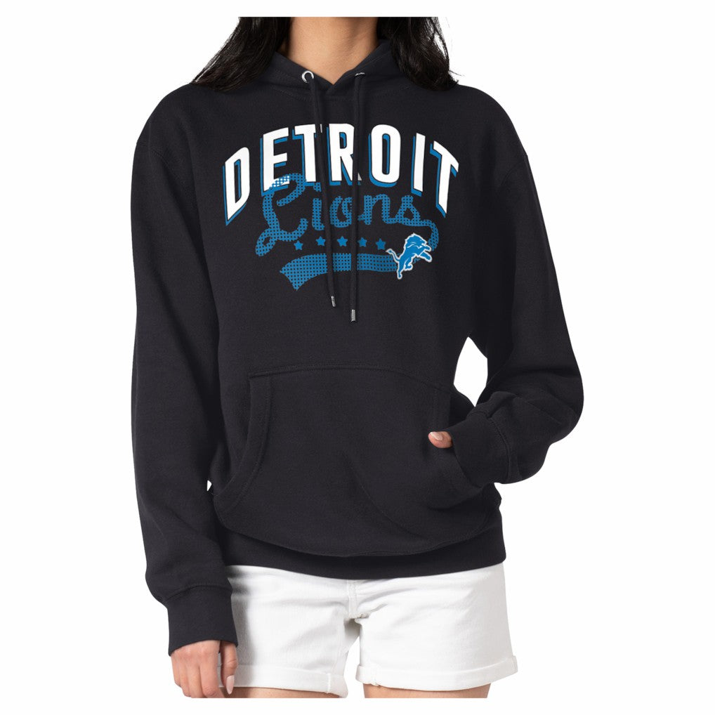 G-III 4Her by Carl Banks Women's Filigree Fleece Tri-Blend Pullover Hoodie - Detroit Lions