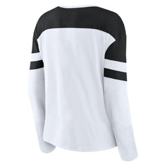 NHL White Utah Mammoth Fanatics Women's Frozen Notch Neck Bi-Blend Long Sleeve T-Shirt