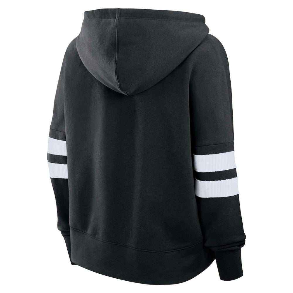 NHL Black Utah Mammoth Fanatics Women's Oversized Seize V-Neck Pullover Hoodie