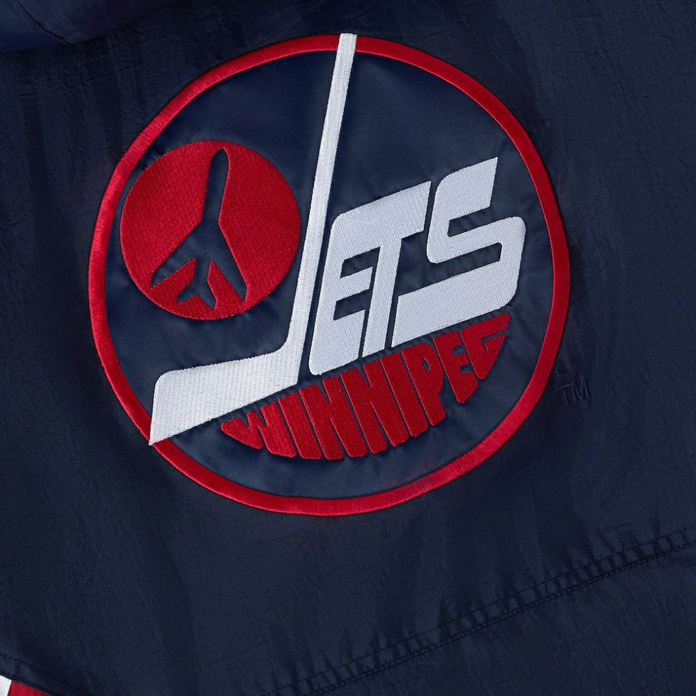 NHL Navy Winnipeg Jets OVO x Starter Half-Zip Hooded Jacket