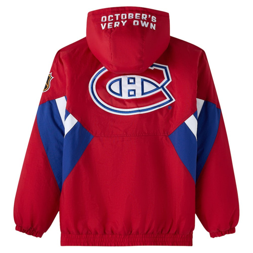 NHL Red Montreal Canadiens OVO x Starter Half-Zip Hooded Jacket