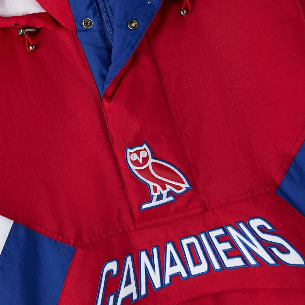 NHL Red Montreal Canadiens OVO x Starter Half-Zip Hooded Jacket