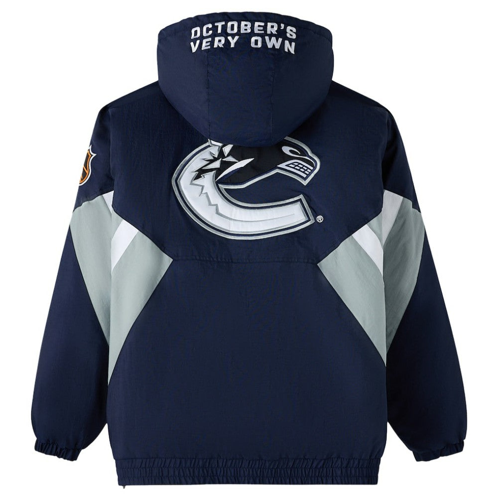 NHL Blue Vancouver Canucks OVO x Starter Half-Zip Hooded Jacket
