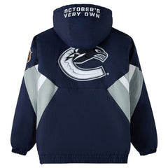 NHL Blue Vancouver Canucks OVO x Starter Half-Zip Hooded Jacket