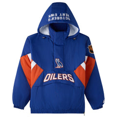 NHL Royal Edmonton Oilers OVO x Starter Half-Zip Hooded Jacket