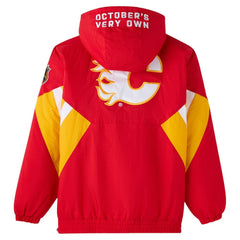 NHL Red Calgary Flames OVO x Starter Half-Zip Hooded Jacket