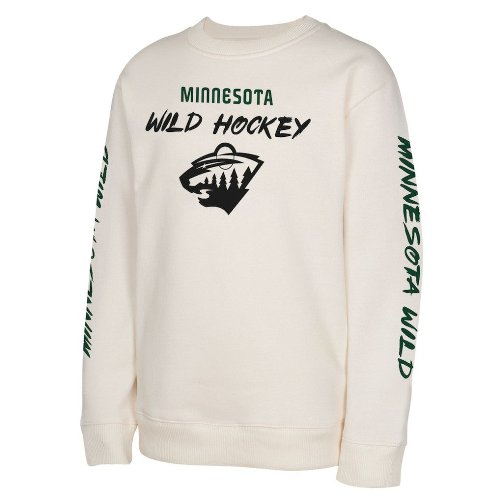 NHL Cream Minnesota Wild Youth Star Power Pullover Sweatshirt