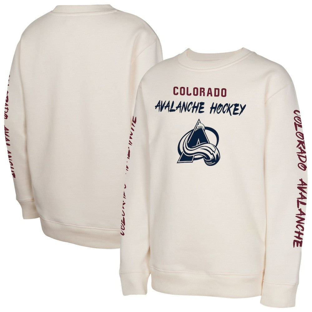 NHL Cream Colorado Avalanche Youth Star Power Pullover Sweatshirt