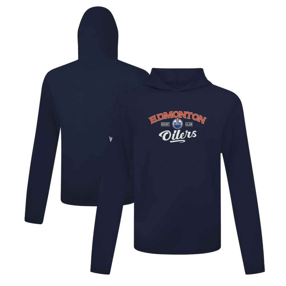 NHL Navy Edmonton Oilers Levelwear Anthem Ice Wall Pullover Hoodie