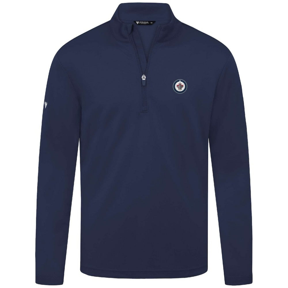 NHL Navy Winnipeg Jets Levelwear Heron Insignia Core Quarter-Zip Jacket