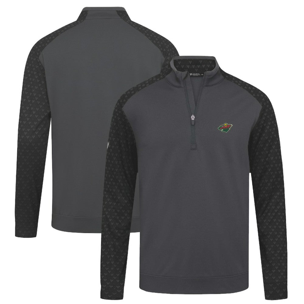 NHL Charcoal Minnesota Wild Levelwear Aztec Insignia Core Quarter-Zip Pullover Top
