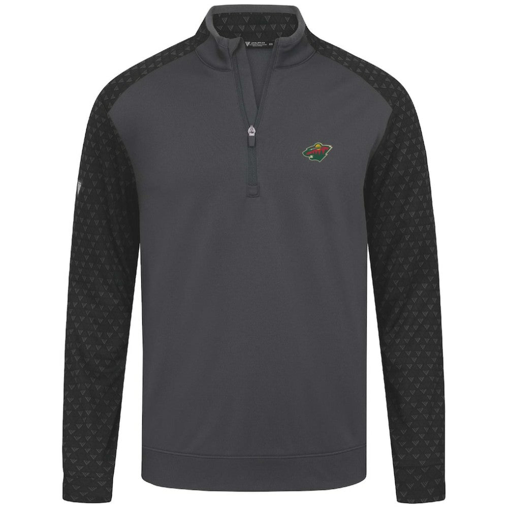 NHL Charcoal Minnesota Wild Levelwear Aztec Insignia Core Quarter-Zip Pullover Top