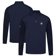 NHL Navy Winnipeg Jets Levelwear Aztec Insignia Core Quarter-Zip Pullover Top