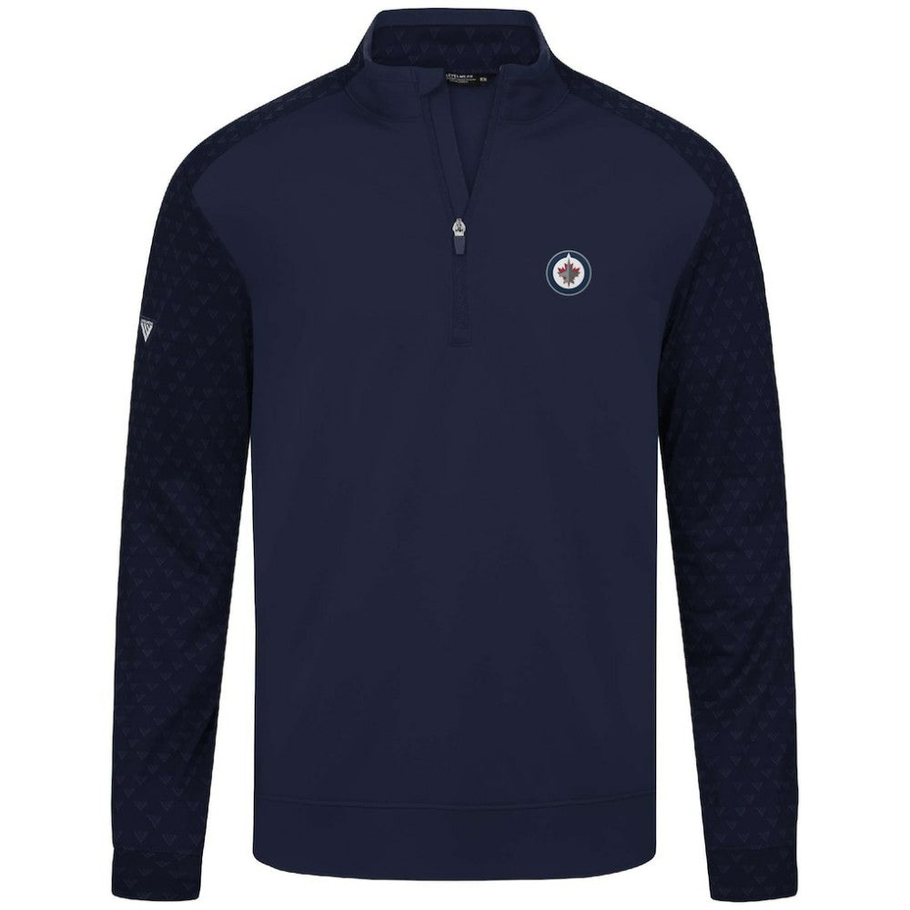 NHL Navy Winnipeg Jets Levelwear Aztec Insignia Core Quarter-Zip Pullover Top