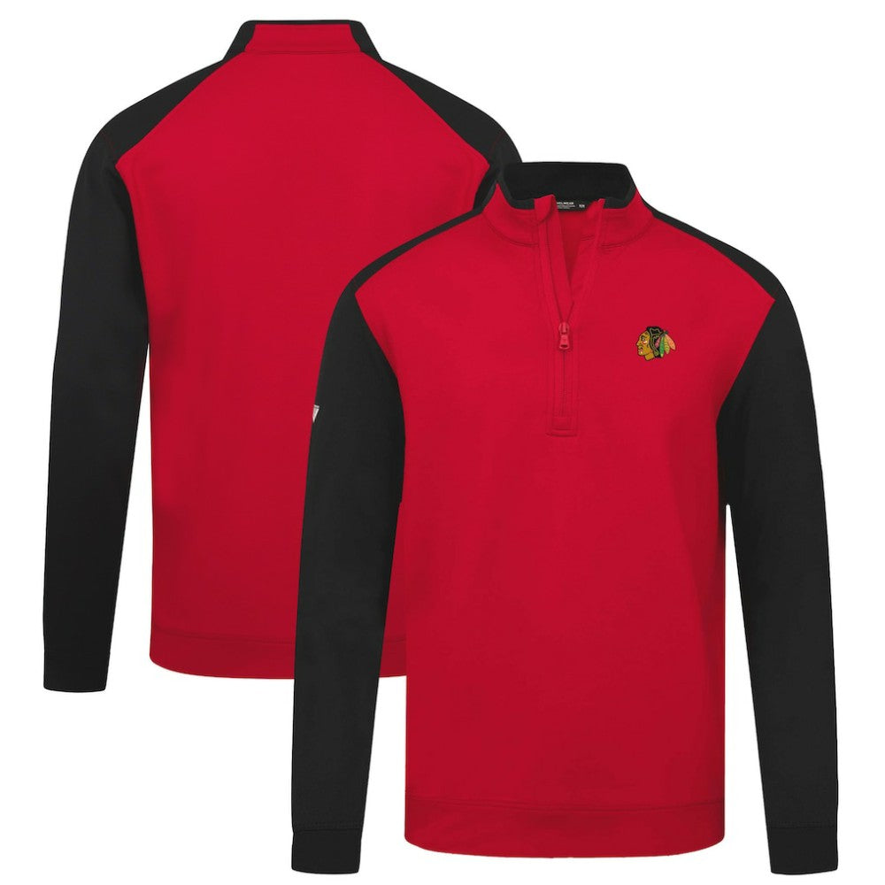 NHL Red Chicago Blackhawks Levelwear Bayou Insignia Core Quarter-Zip Pullover Top