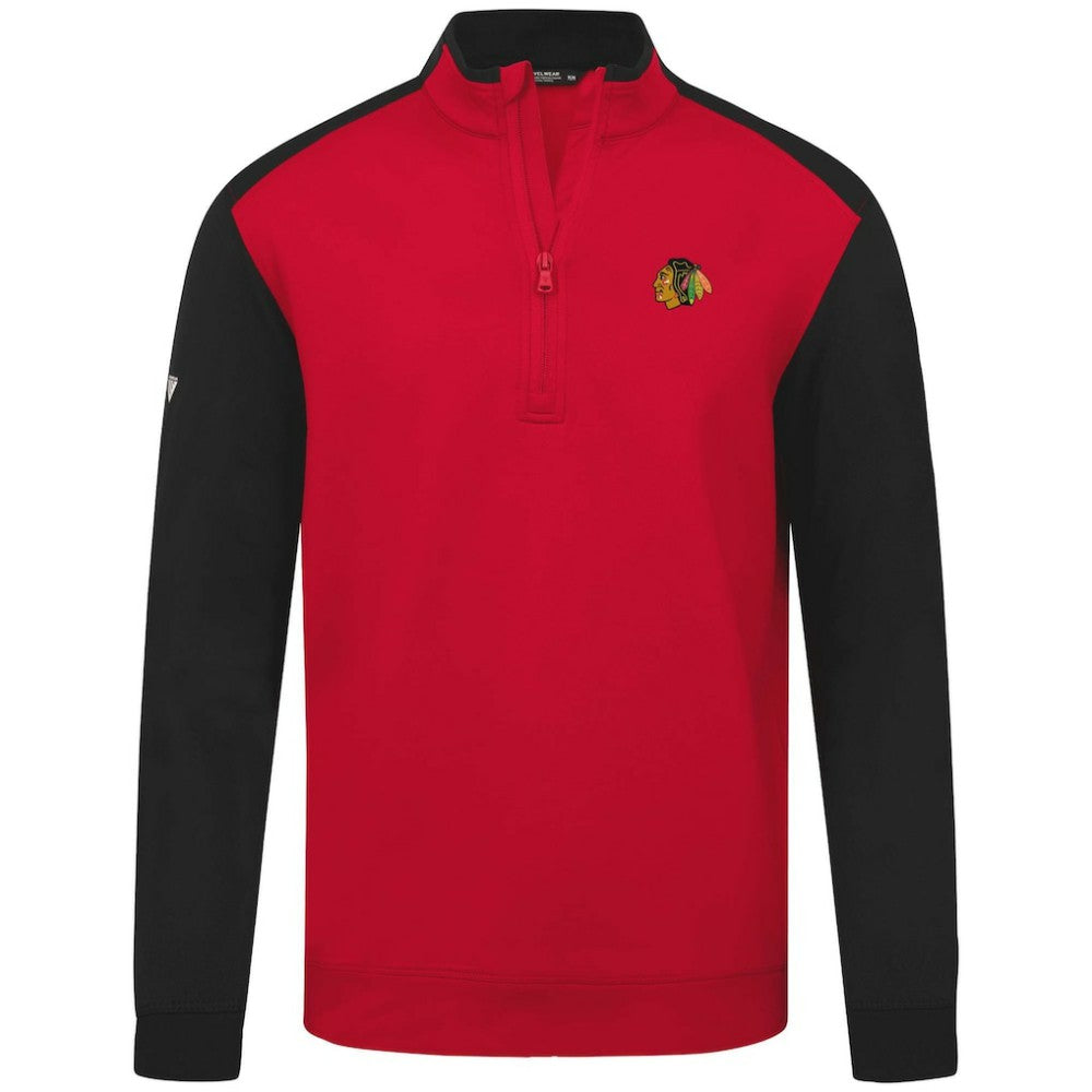 NHL Red Chicago Blackhawks Levelwear Bayou Insignia Core Quarter-Zip Pullover Top