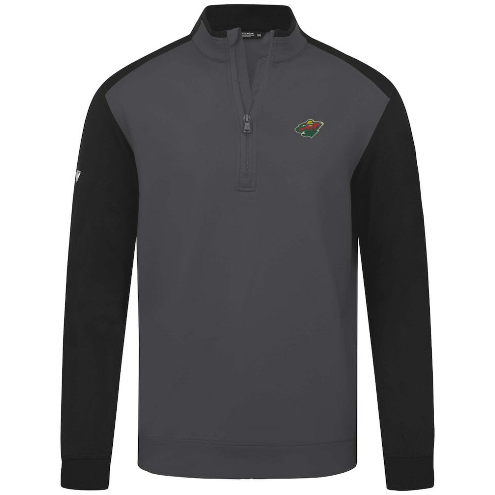 NHL Charcoal Minnesota Wild Levelwear Bayou Insignia Core Quarter-Zip Pullover Top