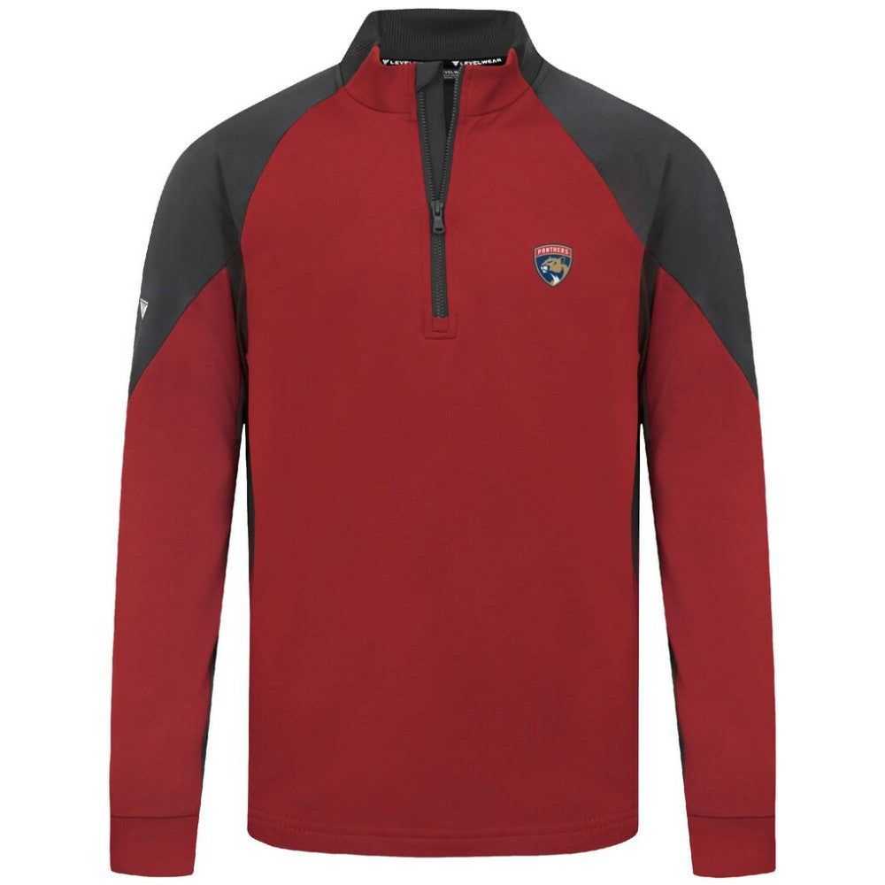 NHL Red Florida Panthers Levelwear Cadet Insignia Core Quarter-Zip Pullover Top