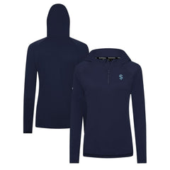 NHL Deep Sea Blue Seattle Kraken Levelwear Women's Raven Insignia Core Quarter-Zip Jacket