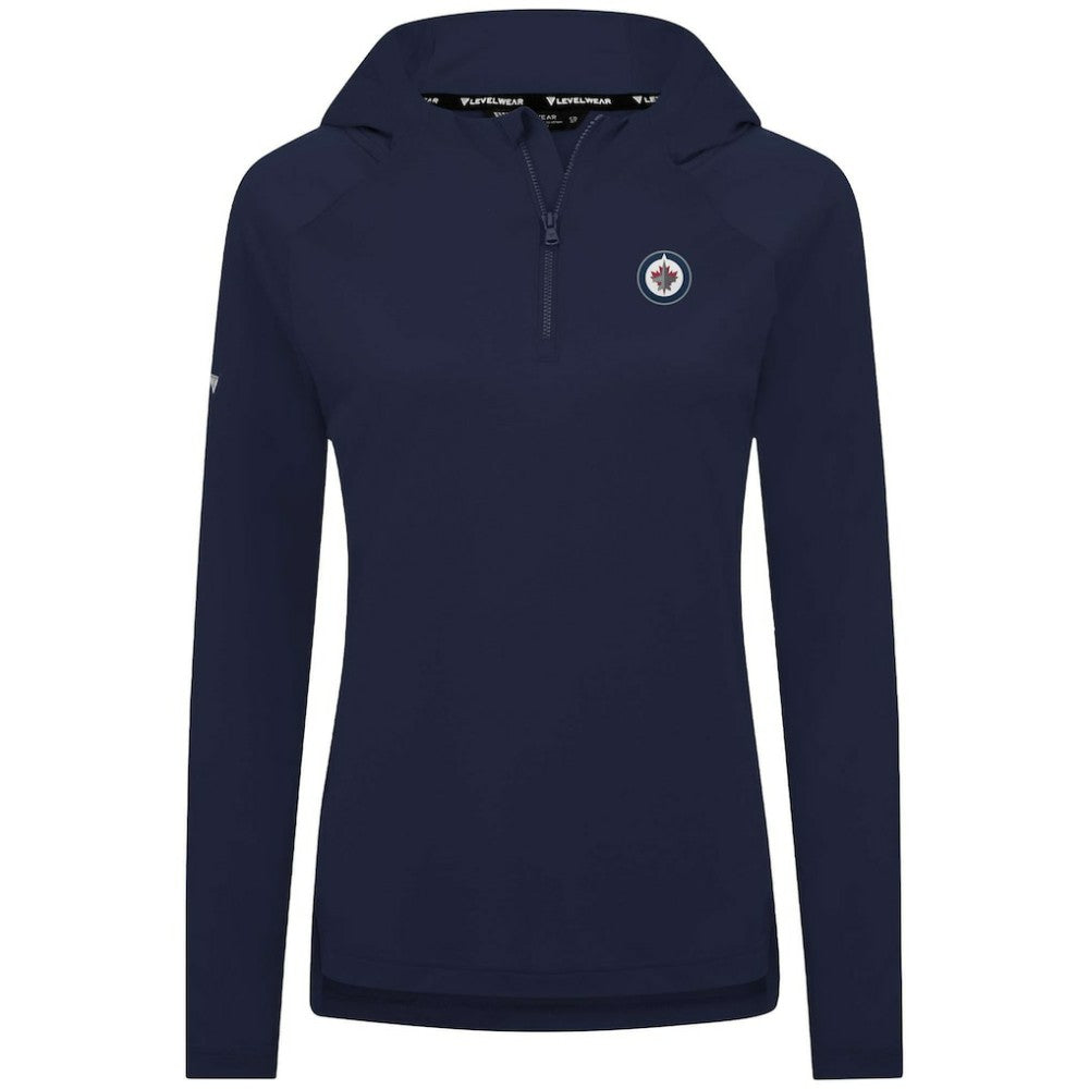 NHL Navy Winnipeg Jets Levelwear Women's Raven Insignia Core Quarter-Zip Jacket