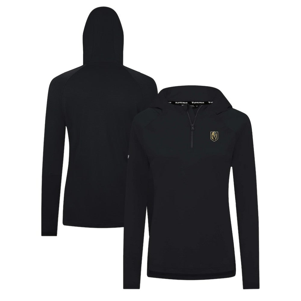 NHL Black Vegas Golden Knights Levelwear Women's Raven Insignia Core Quarter-Zip Jacket