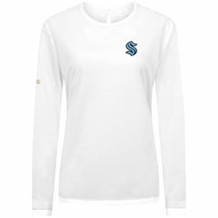 NHL White Seattle Kraken Levelwear Women's Sequoia Primary Logo Long Sleeve T-Shirt