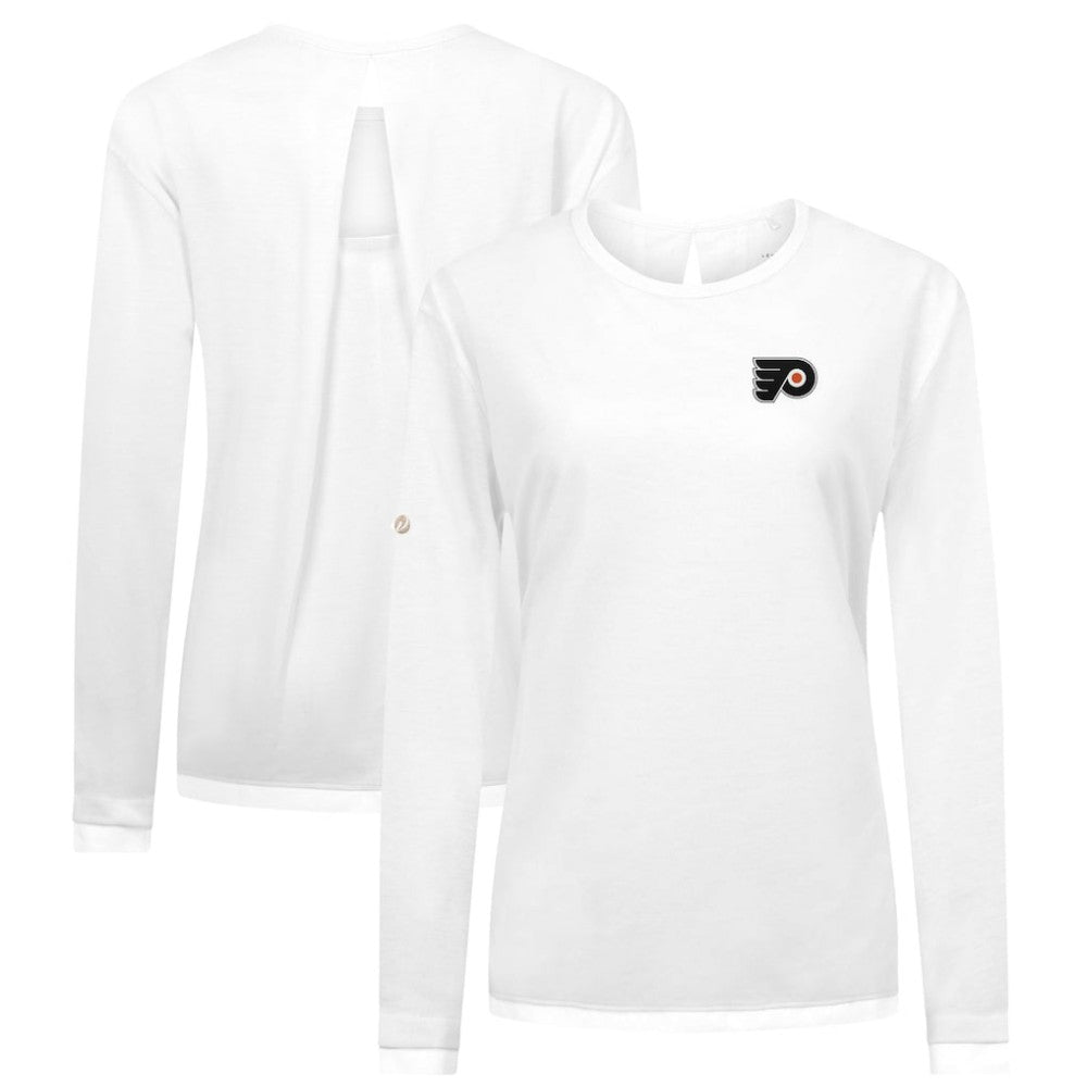 NHL White Philadelphia Flyers Levelwear Women's Sequoia Primary Logo Long Sleeve T-Shirt