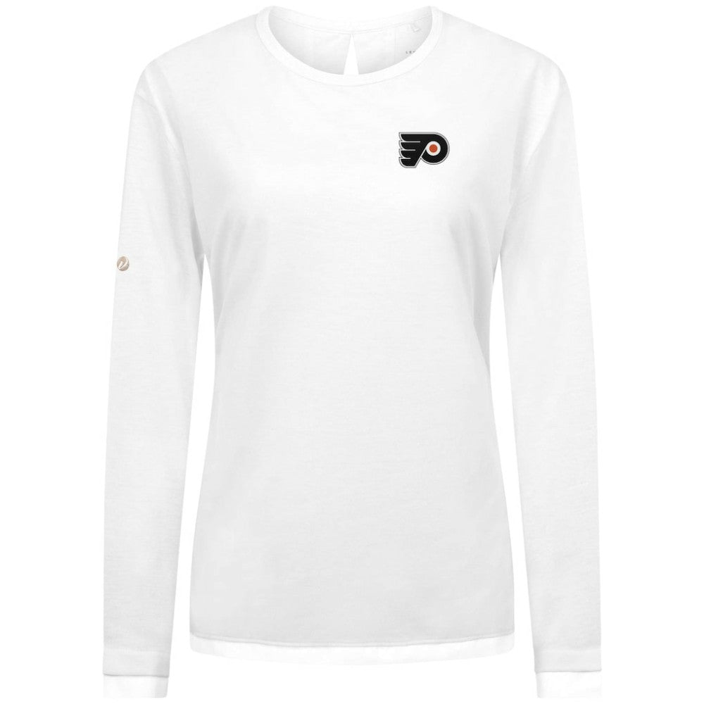 NHL White Philadelphia Flyers Levelwear Women's Sequoia Primary Logo Long Sleeve T-Shirt