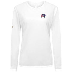 NHL White Columbus Blue Jackets Levelwear Women's Sequoia Primary Logo Long Sleeve T-Shirt