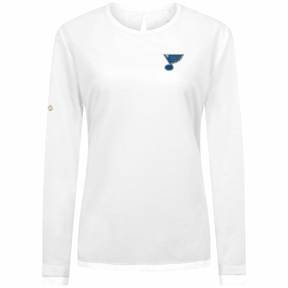 NHL White St. Louis Blues Levelwear Women's Sequoia Primary Logo Long Sleeve T-Shirt