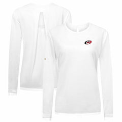 NHL White Carolina Hurricanes Levelwear Women's Sequoia Primary Logo Long Sleeve T-Shirt