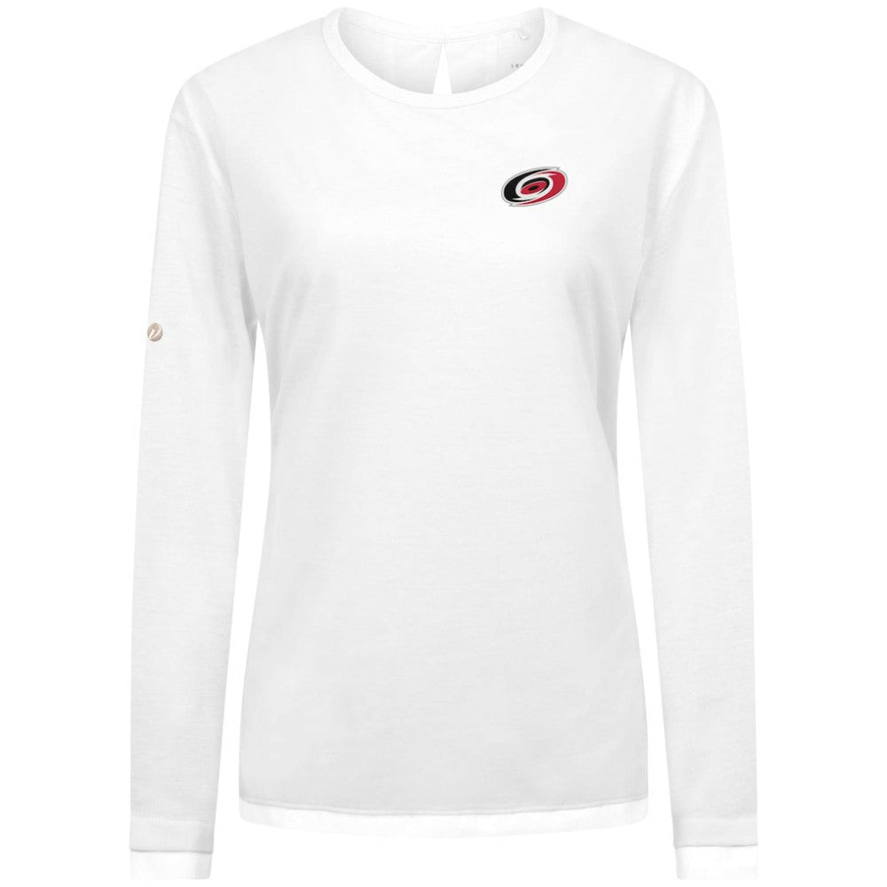 NHL White Carolina Hurricanes Levelwear Women's Sequoia Primary Logo Long Sleeve T-Shirt