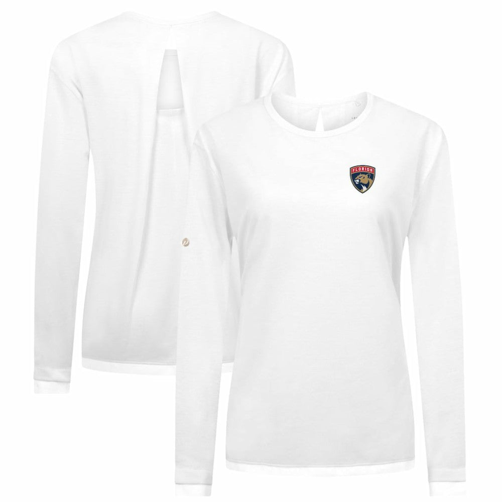NHL White Florida Panthers Levelwear Women's Sequoia Primary Logo Long Sleeve T-Shirt