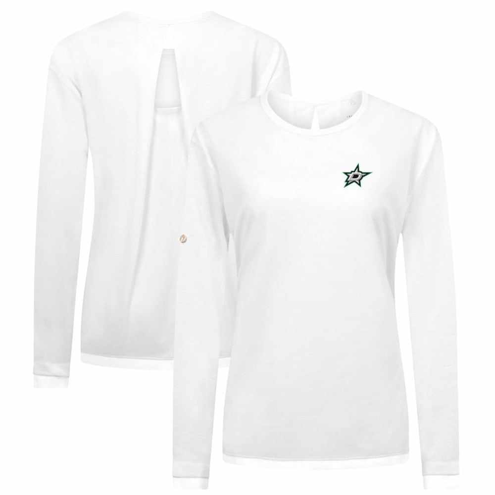 NHL White Dallas Stars Levelwear Women's Sequoia Primary Logo Long Sleeve T-Shirt