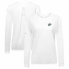 NHL White Dallas Stars Levelwear Women's Sequoia Primary Logo Long Sleeve T-Shirt