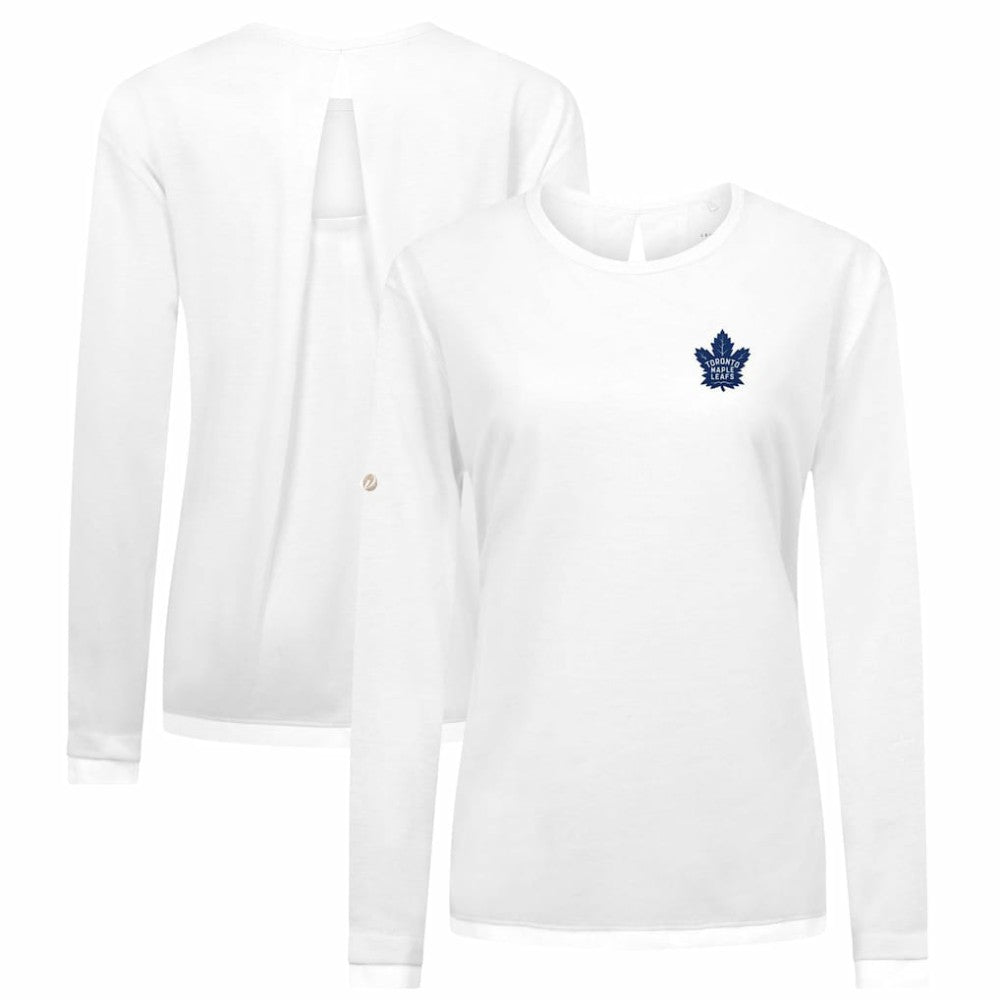 NHL White Toronto Maple Leafs Levelwear Women's Sequoia Primary Logo Long Sleeve T-Shirt