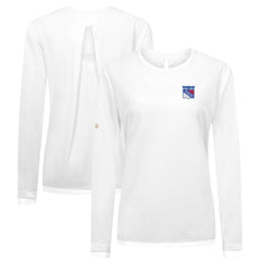 NHL White New York Rangers Levelwear Women's Sequoia Primary Logo Long Sleeve T-Shirt