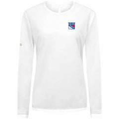 NHL White New York Rangers Levelwear Women's Sequoia Primary Logo Long Sleeve T-Shirt