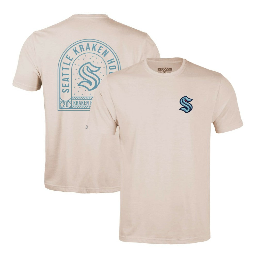 NHL Khaki Seattle Kraken Levelwear Richmond Stained Glass T-Shirt
