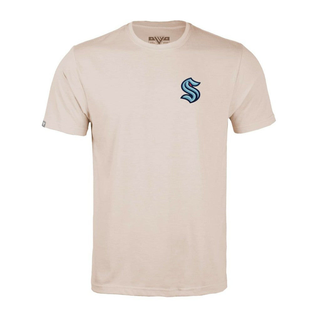 NHL Khaki Seattle Kraken Levelwear Richmond Stained Glass T-Shirt