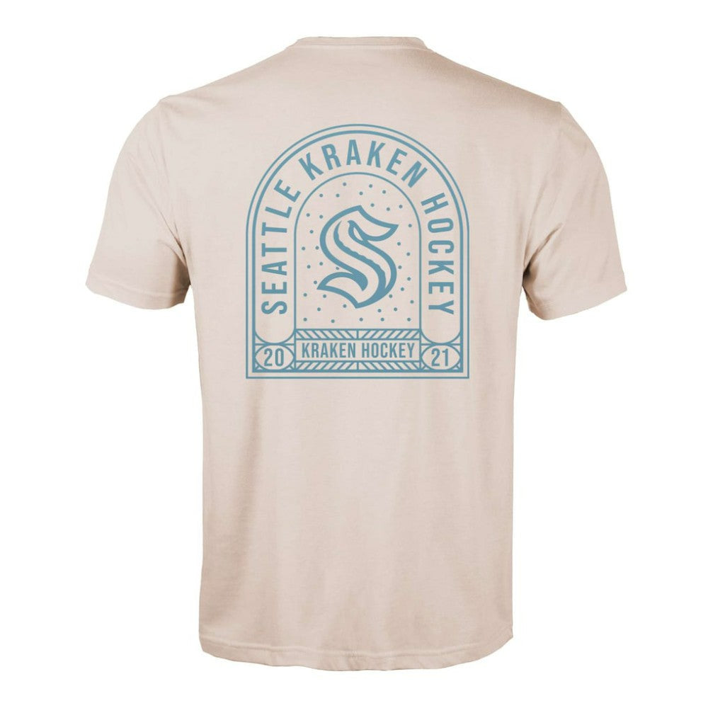 NHL Khaki Seattle Kraken Levelwear Richmond Stained Glass T-Shirt