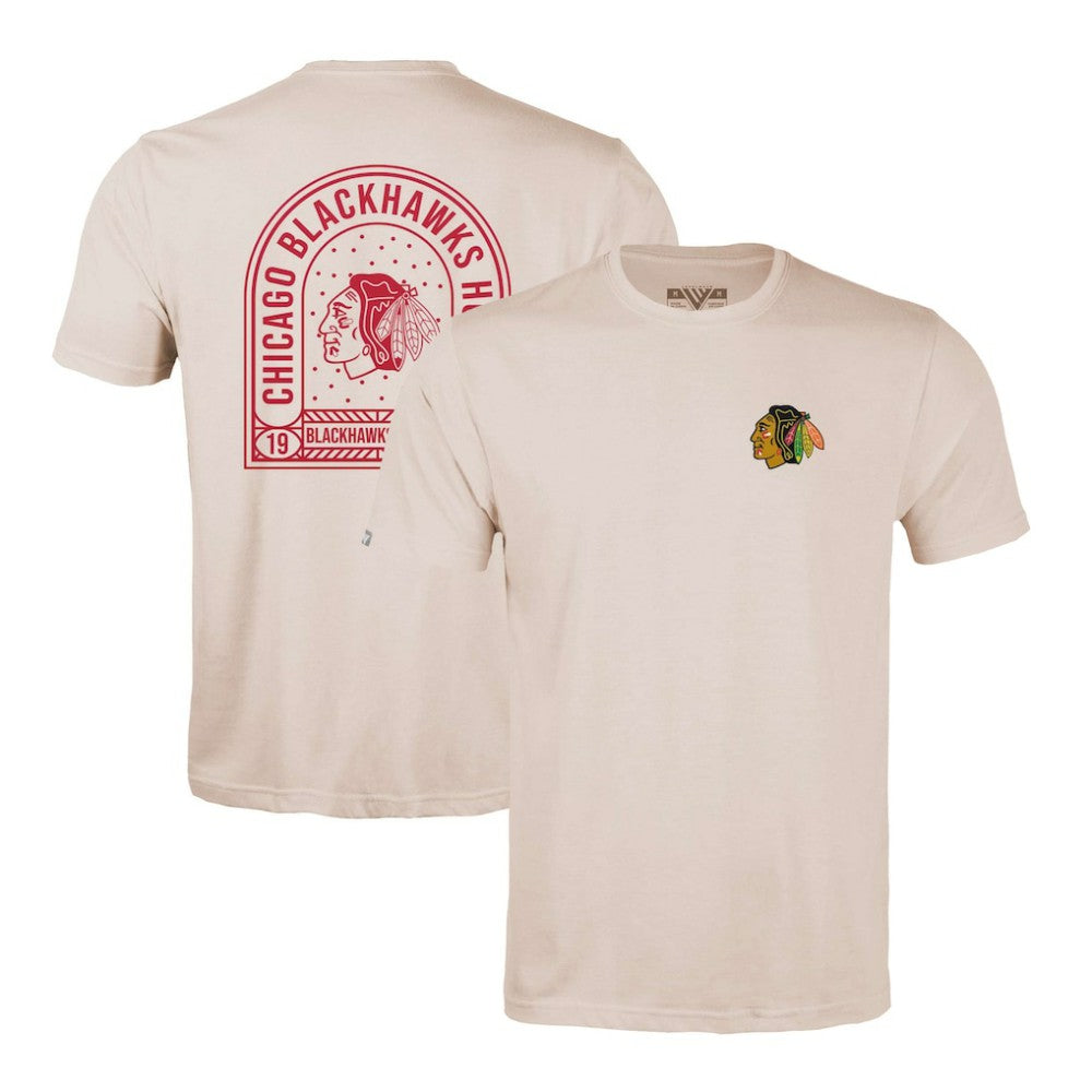 NHL Khaki Chicago Blackhawks Levelwear Richmond Stained Glass T-Shirt
