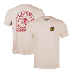 NHL Khaki Chicago Blackhawks Levelwear Richmond Stained Glass T-Shirt