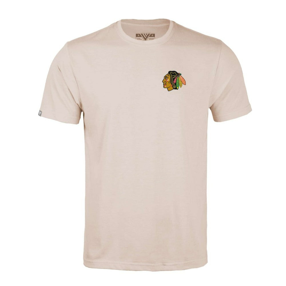 NHL Khaki Chicago Blackhawks Levelwear Richmond Stained Glass T-Shirt