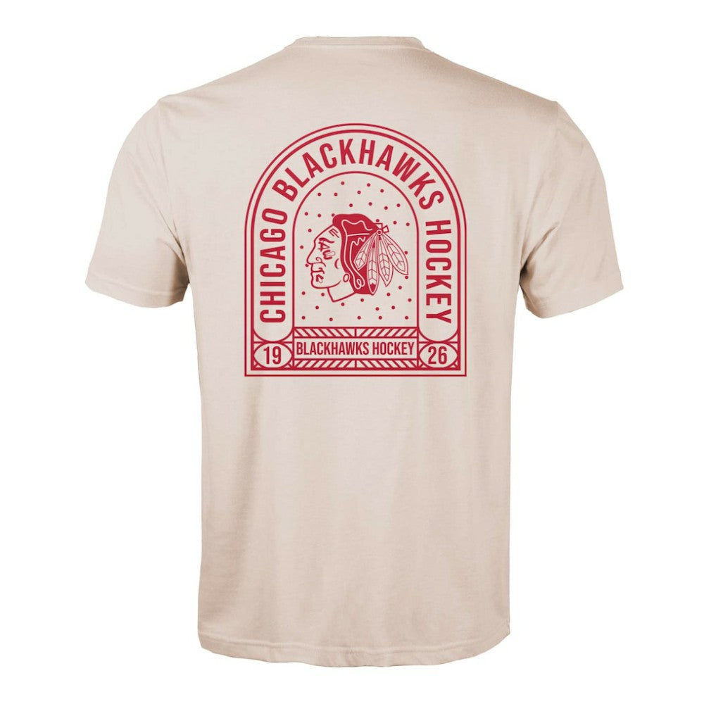 NHL Khaki Chicago Blackhawks Levelwear Richmond Stained Glass T-Shirt
